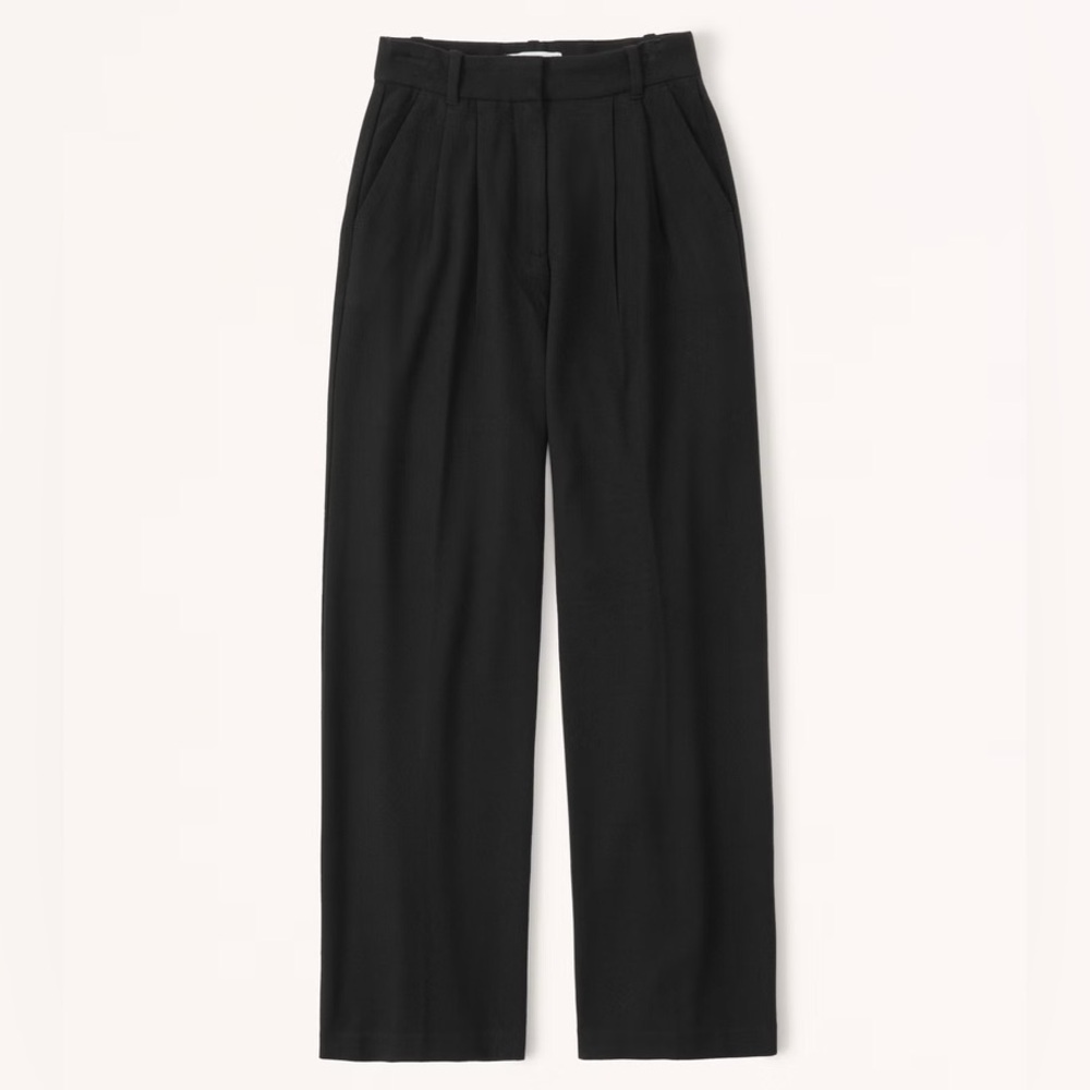 Tailored Brushed Suiting Wide Leg Pant Abercrombie new